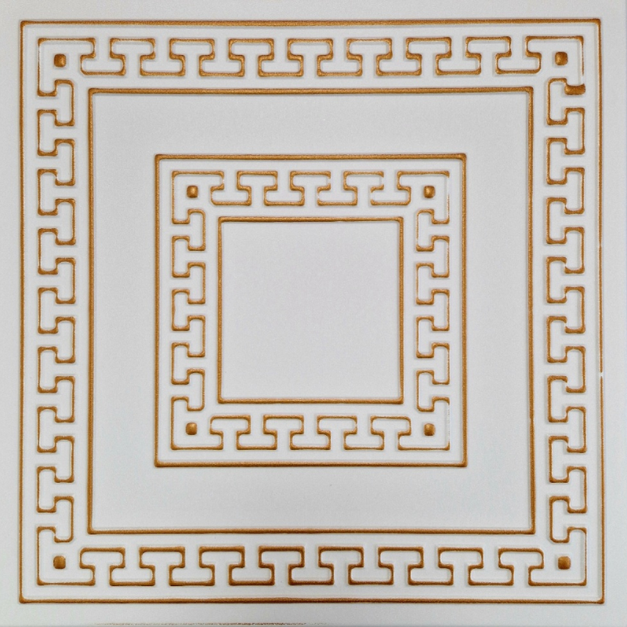 White 5 (White&Gold): Decorative Ceiling & Wall Panels - 2m2 (21.52 sqft) - 8 Panels