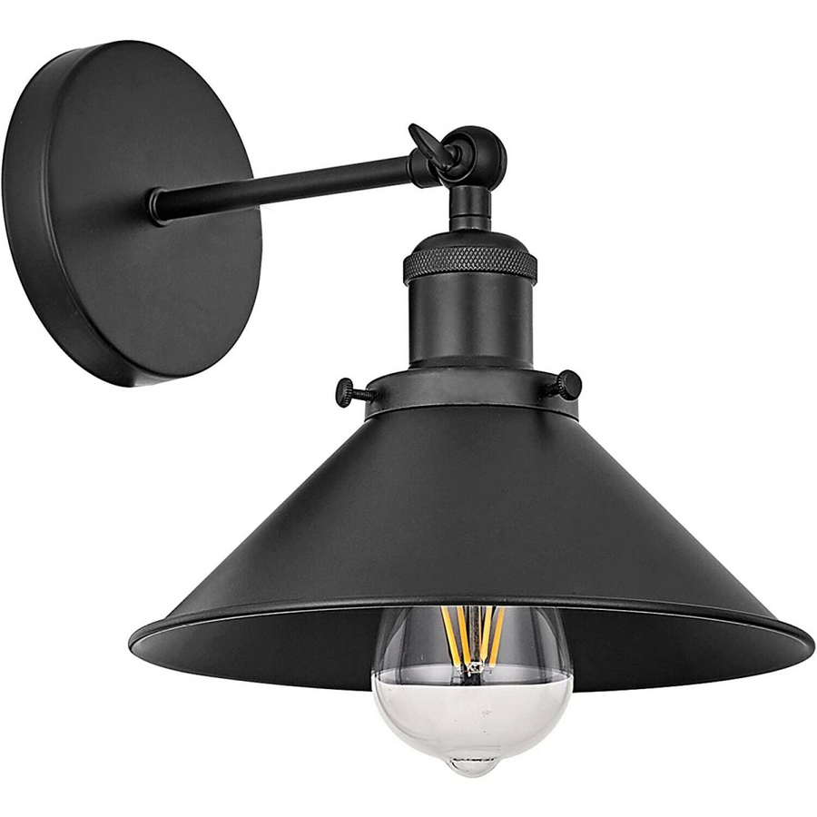 Wall Sconce Black Cone Shade
