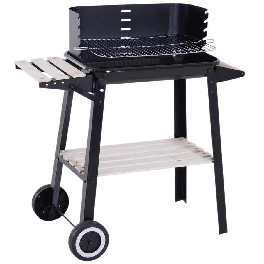 Outsunny Charcoal BBQ Grill, 87Lx45Wx83H cm - Black