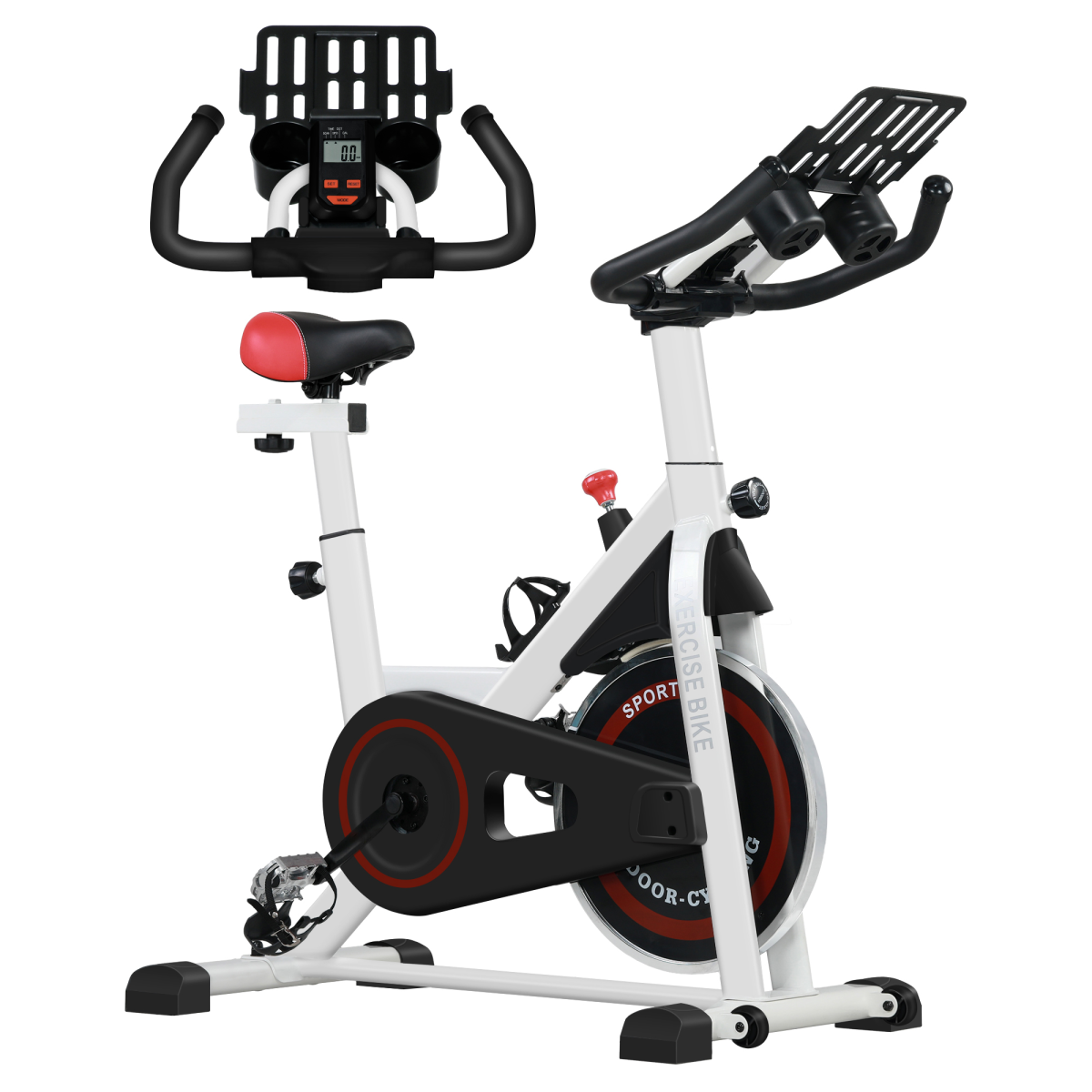 8kg Flywheel Exercise Bike with Adjustable Height/Resistance LCD Monitor
