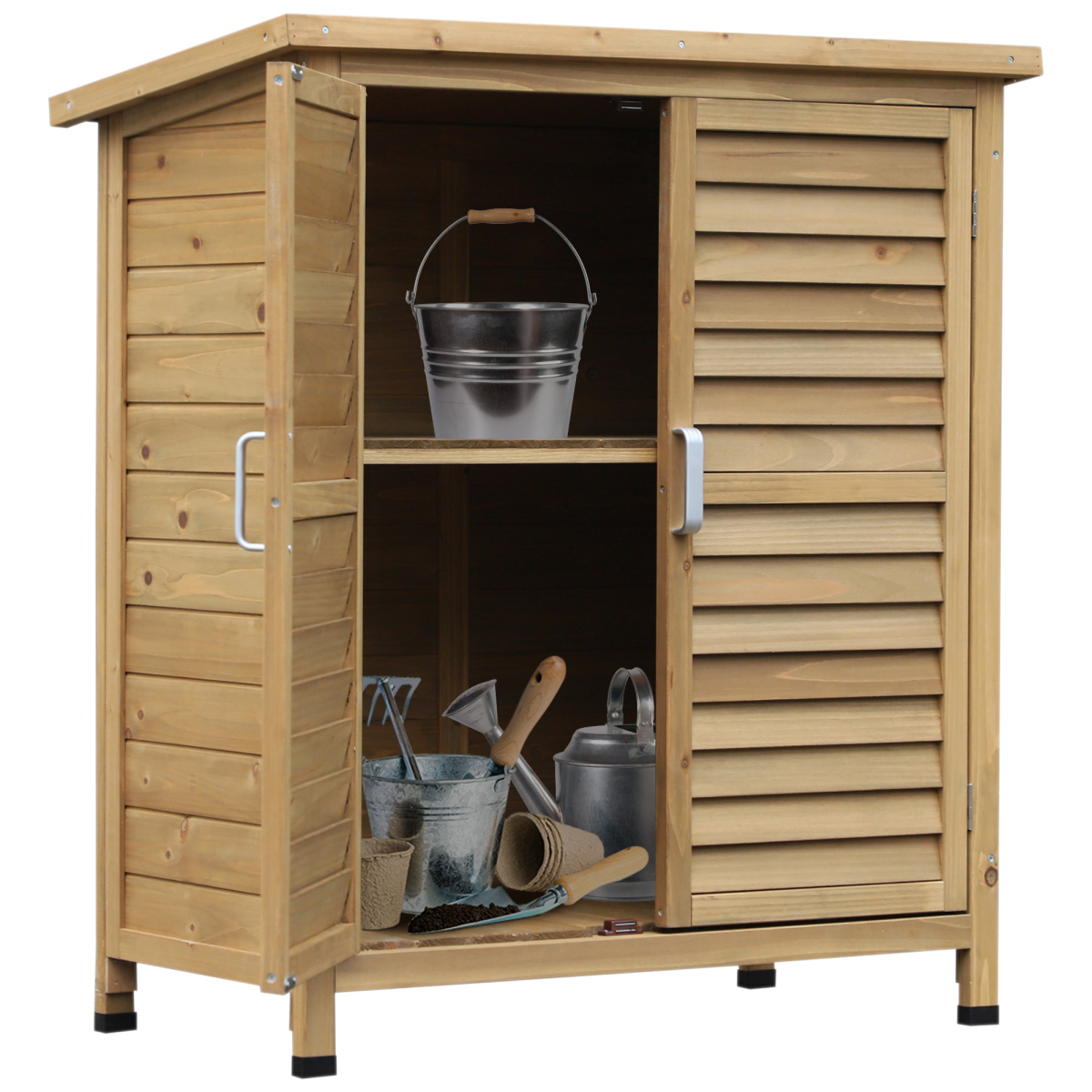 Garden Storage Unit Solid Fir Wood Cabinet