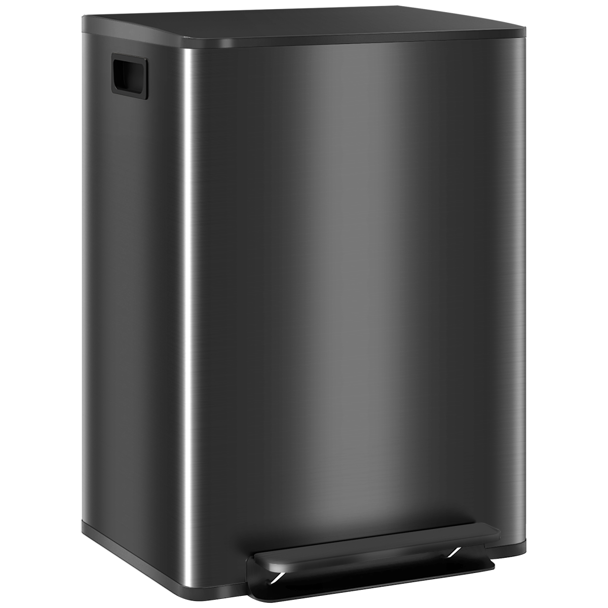 HOMCOM 2 x 30L Stainless Steel Dual Bin Pedal Bin, Black