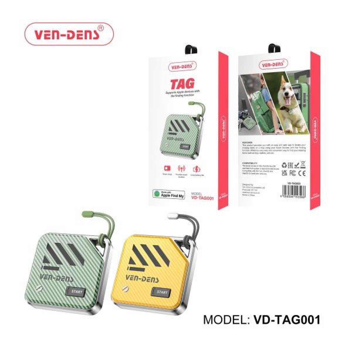 Ven Dens Mini Tracking Device GPS Smart Tracker  Works with Apple Find My
