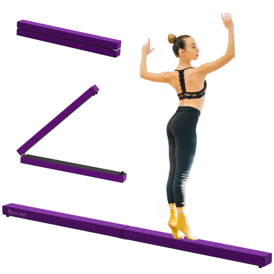 HOMCOM Balance Beam Trainer 2.4M Purple