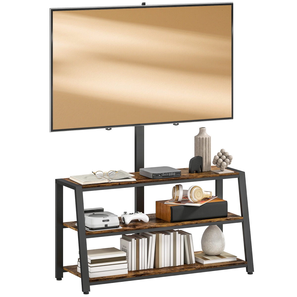 HOMCOM TV Stand Cabinet with Swivel Bracket for 32-65 Inch TVs