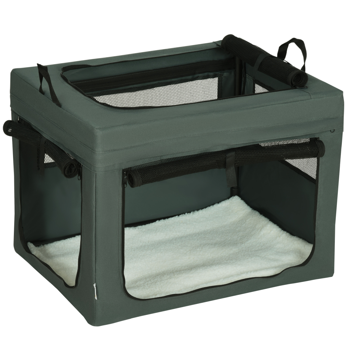 69cm Foldable Pet Carrier Cat Bag with Cushion, Grey