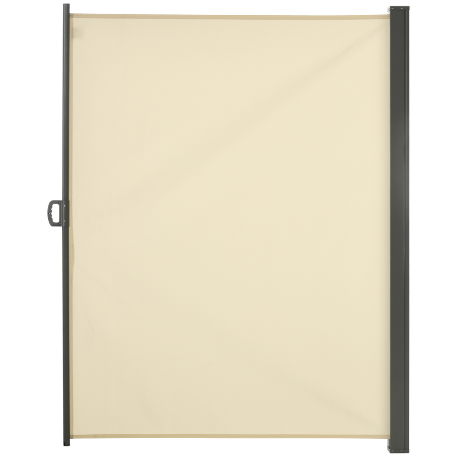 Outsunny 3 x 2M Retractable Side Awning Screen Fence Patio Privacy Divider, Cream