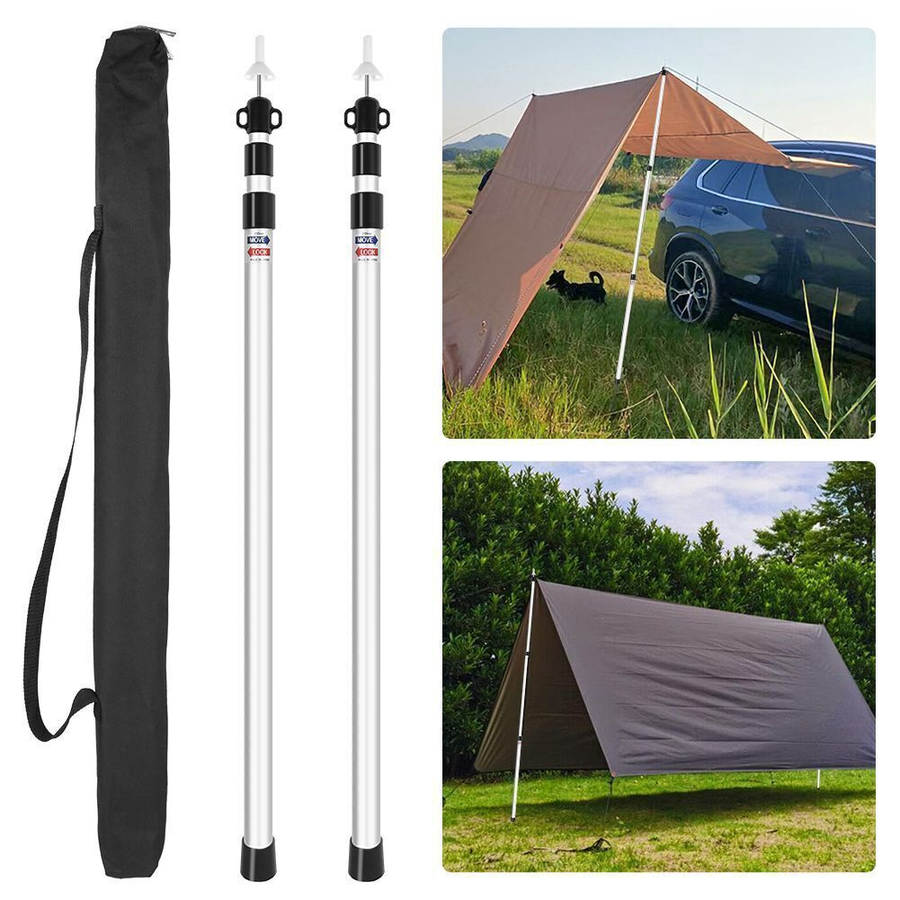 2x 230cm Telescopic Adjustable Tent Poles