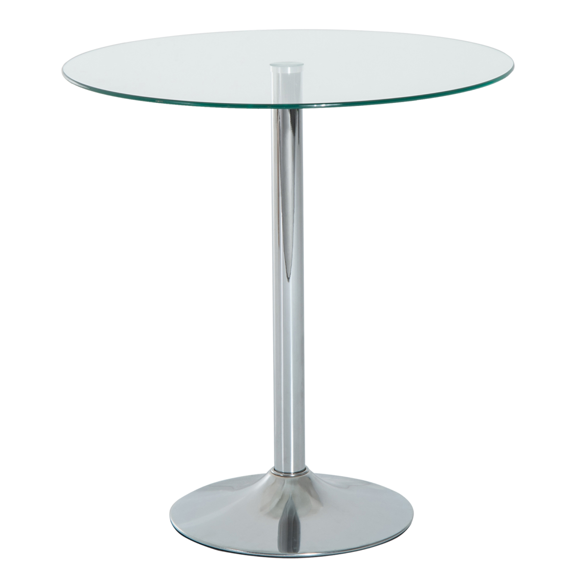 HOMCOM Round Dining Table with Tempered Glass Top
