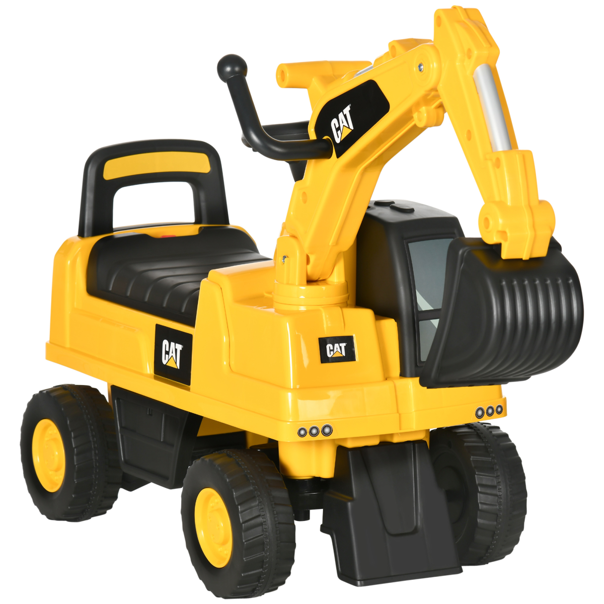 HOMCOM CAT Licensed Kids Construction Ride-On Digger with Shovel for 1-3 Years