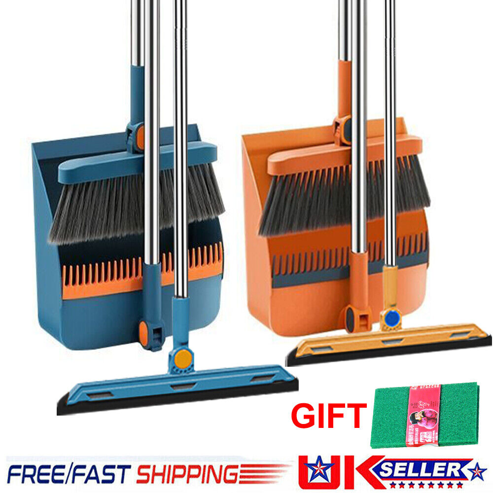 Long Handled Dustpan and Brush Set with Metal Handle