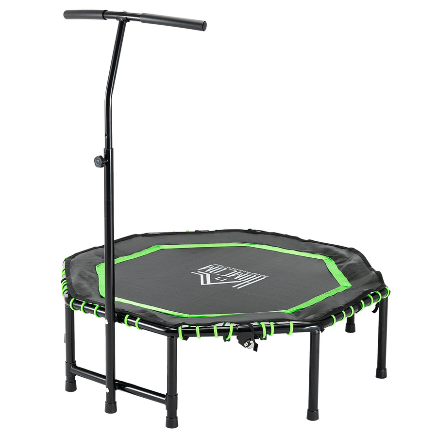 HOMCOM Foldable Trampoline Bouncer with Adjustable Handle, Green