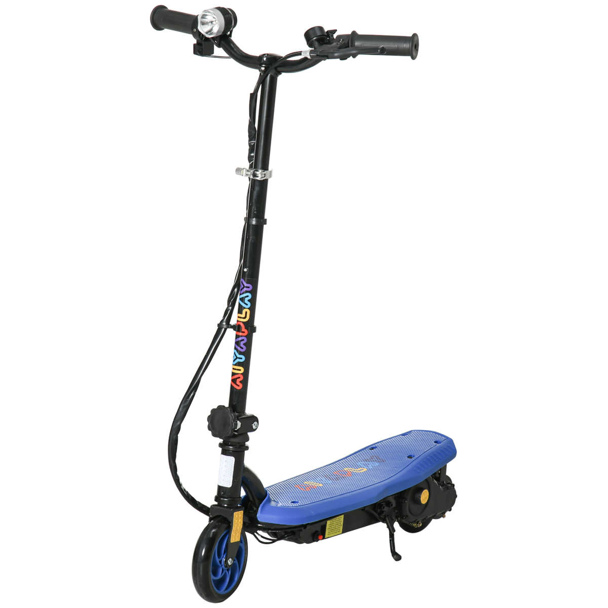 Folding Electric Scooter E-Scooter with LED Headlight, Ages 7-14 Years, Blue