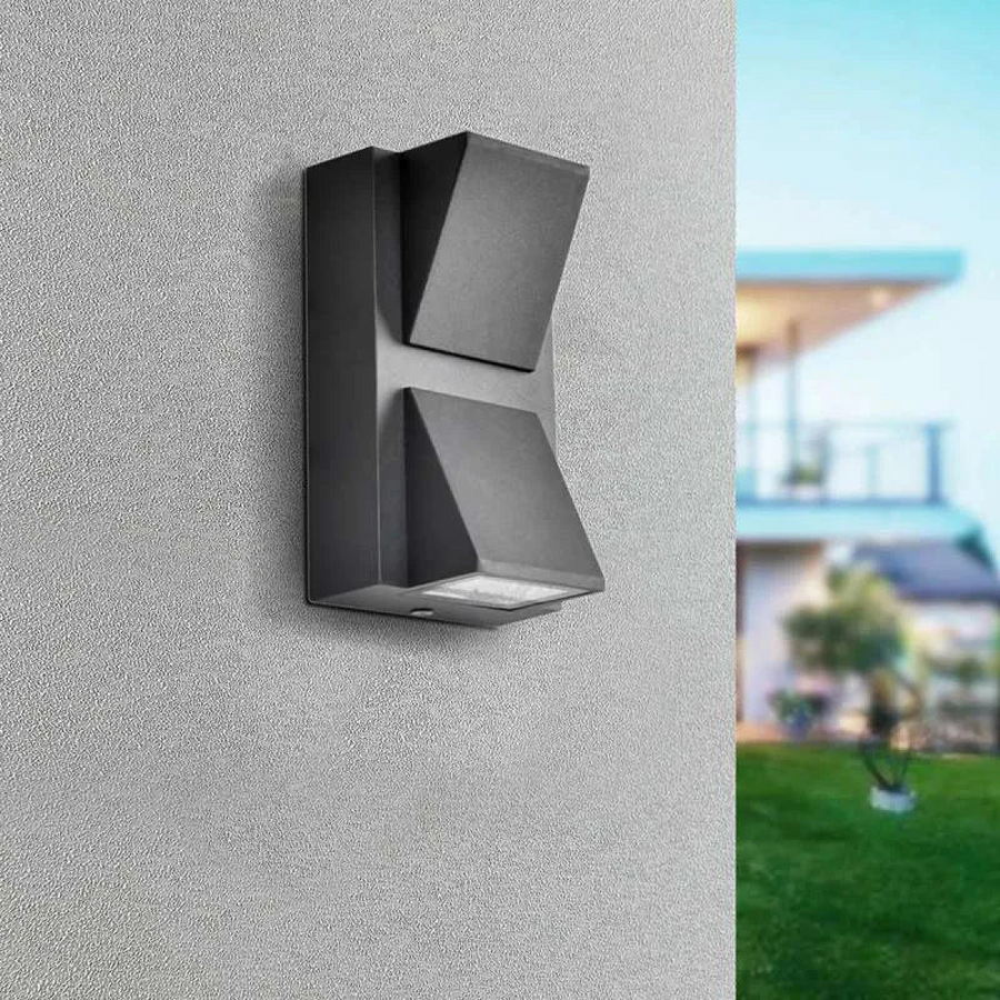 6W LED Outdoor Up Down Wall Lamp, IP54, Die-Cast Aluminum, Black, Warm White