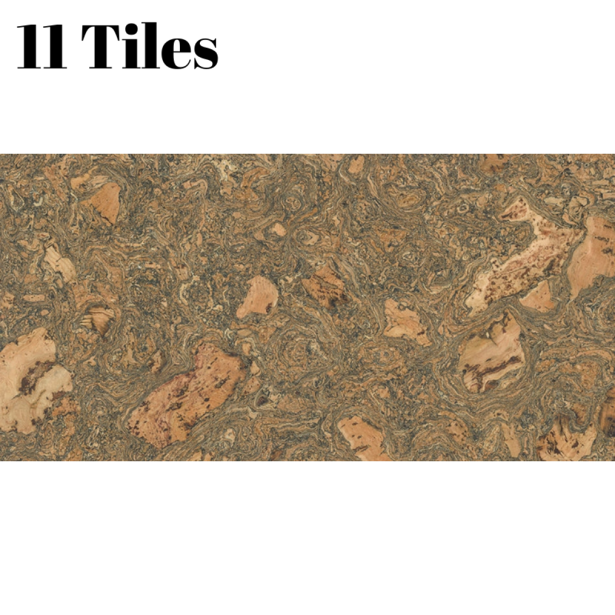 Grey Decorative Cork Wall Tiles (3mm) — 1 Pack, 11 Tiles, 1.98m²