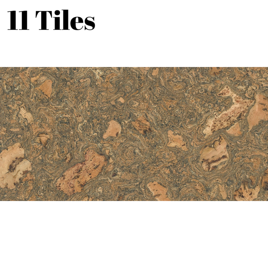 Grey Decorative Cork Wall Tiles (3mm) — 1 Pack, 11 Tiles, 1.98m²