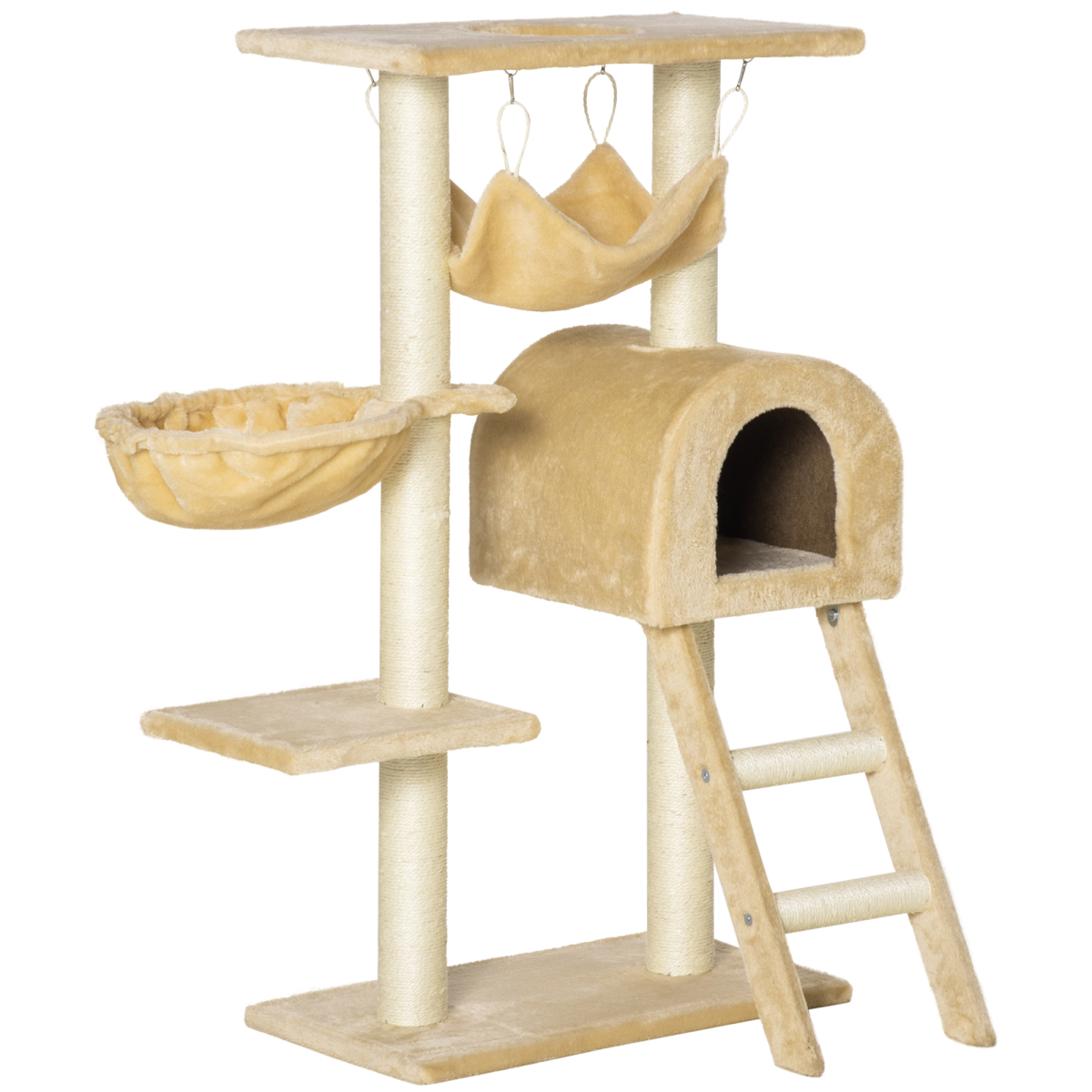 Cat Tree for Indoor Cats with Scratching Post, Hammock, House Bed and Basket