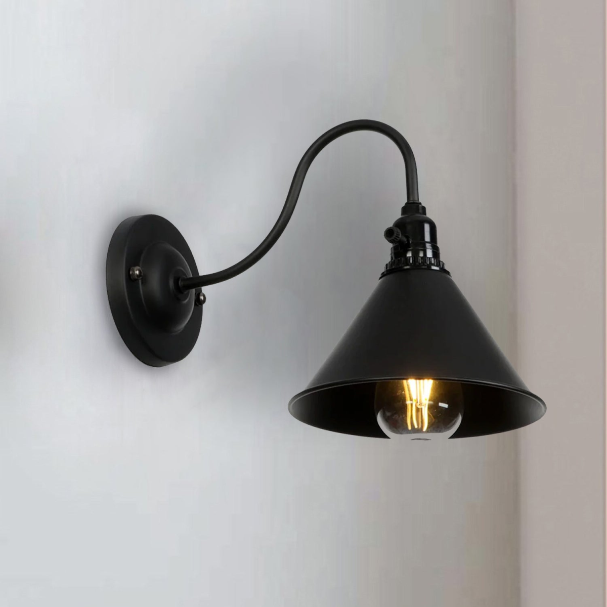 Black Cone Wall Light 2673