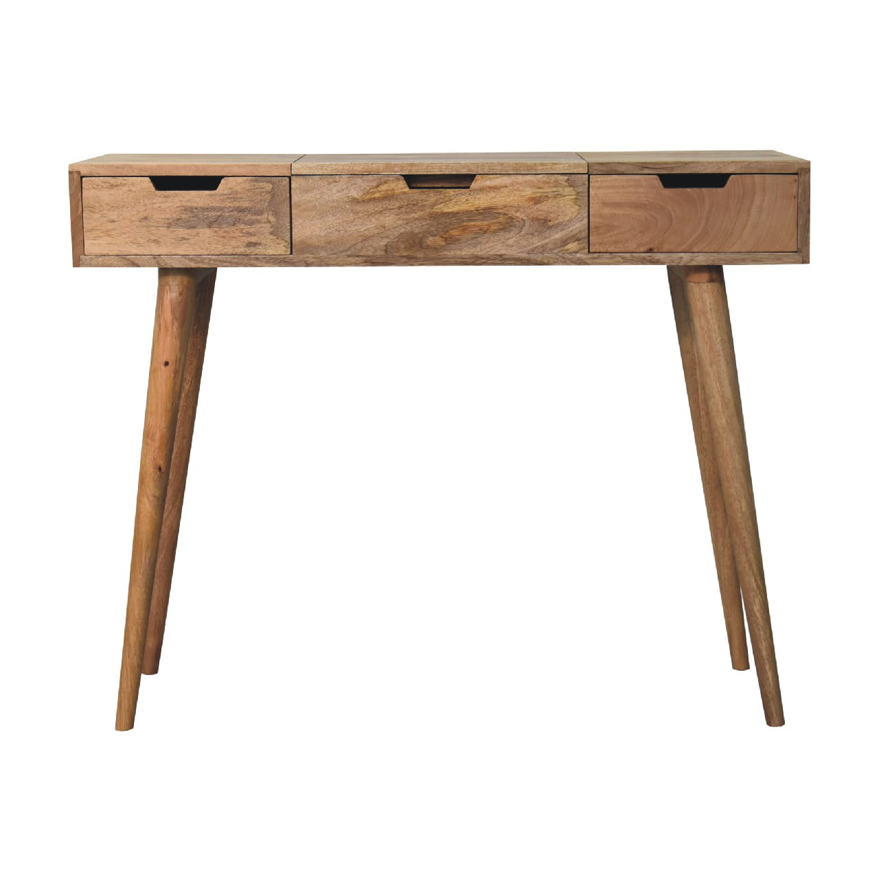 Artisan Furniture Solid Wood Oak-ish Dressing Table, 2 Drawers, Beige
