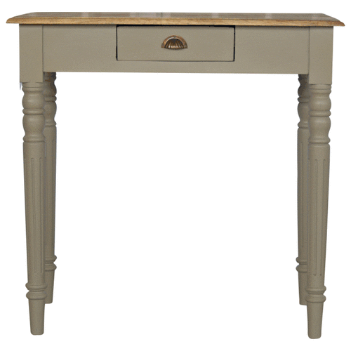 Artisan Furniture Solid Wood Hand Painted Writing Desk, 1 Drawer, Grey