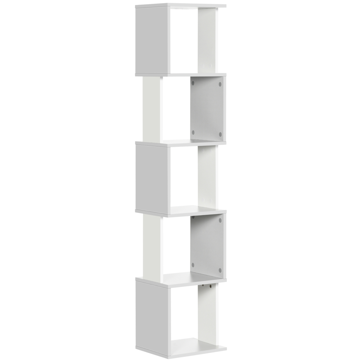 5-Tier Freestanding Bookcase Shelving, Light Grey