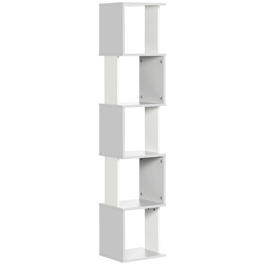 5-Tier Freestanding Bookcase Shelving, Light Grey