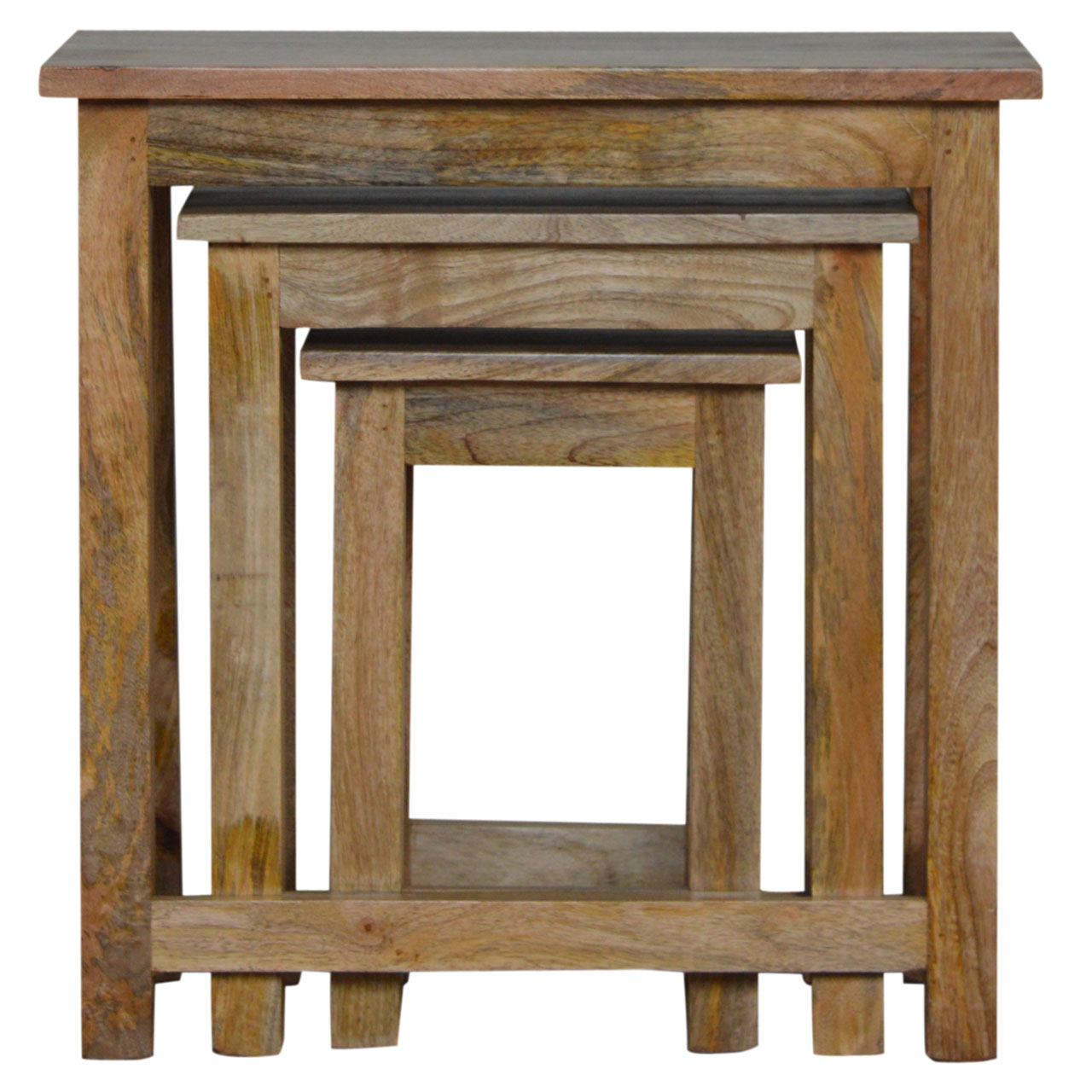 Artisan Furniture Country Solid Wood Stool Set of 3, Beige