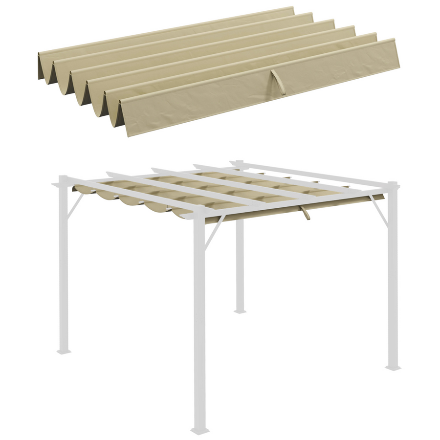 Outsunny Pergola Shade Cover Replacement Canopy for 3 x 3(m) Pergola, Beige