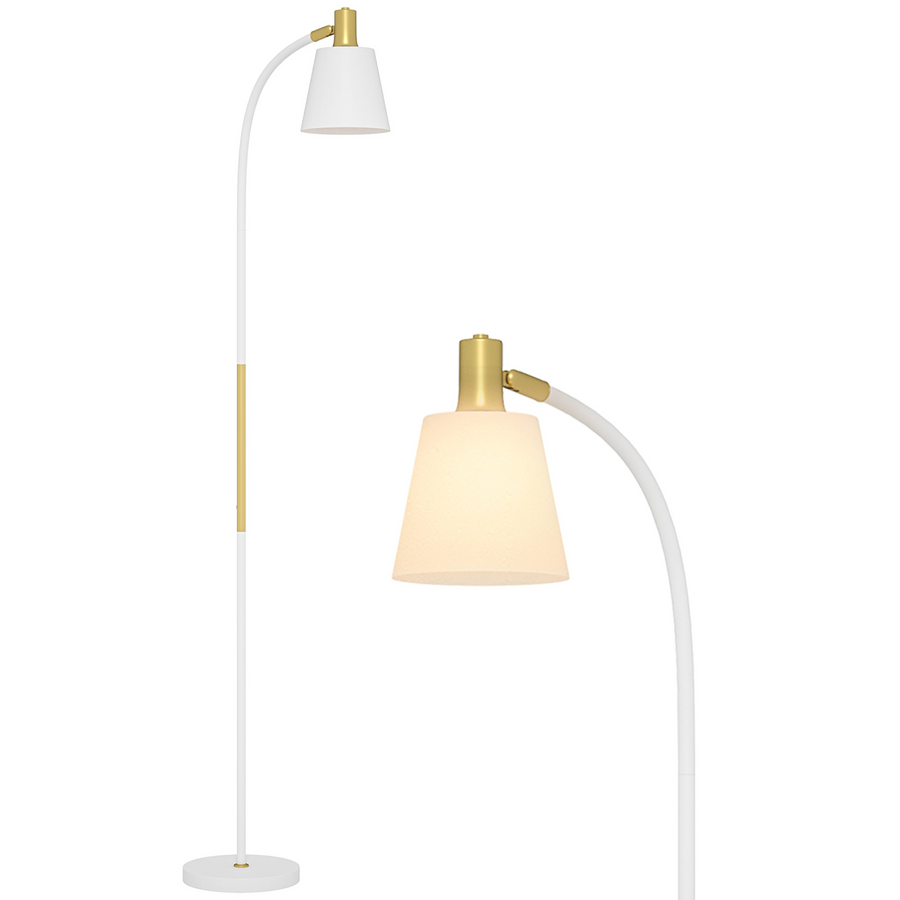 HOMCOM Spotlight Reading Standing Lamp, Adjustable Height, White