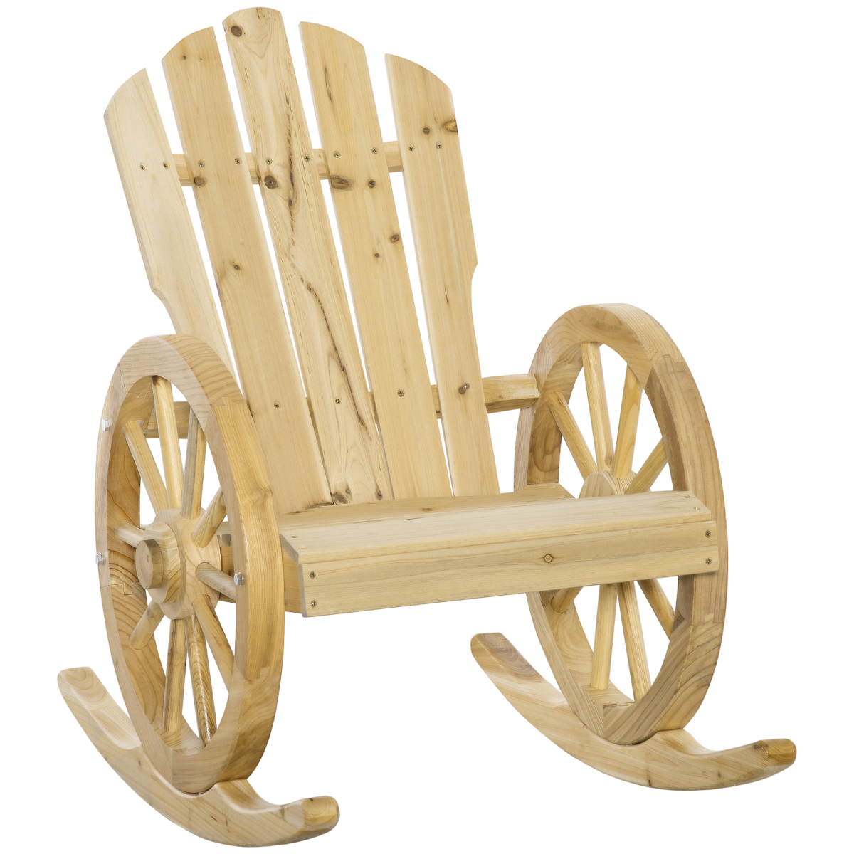 Outsunny Adirondack Rocking Chair Porch Poolside Garden Lounging Natural