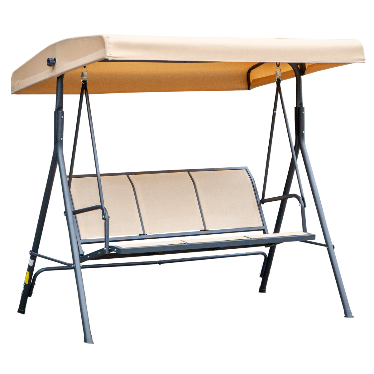 3 Seater Swing Chair Canopy Replacement Steel Frame Beige
