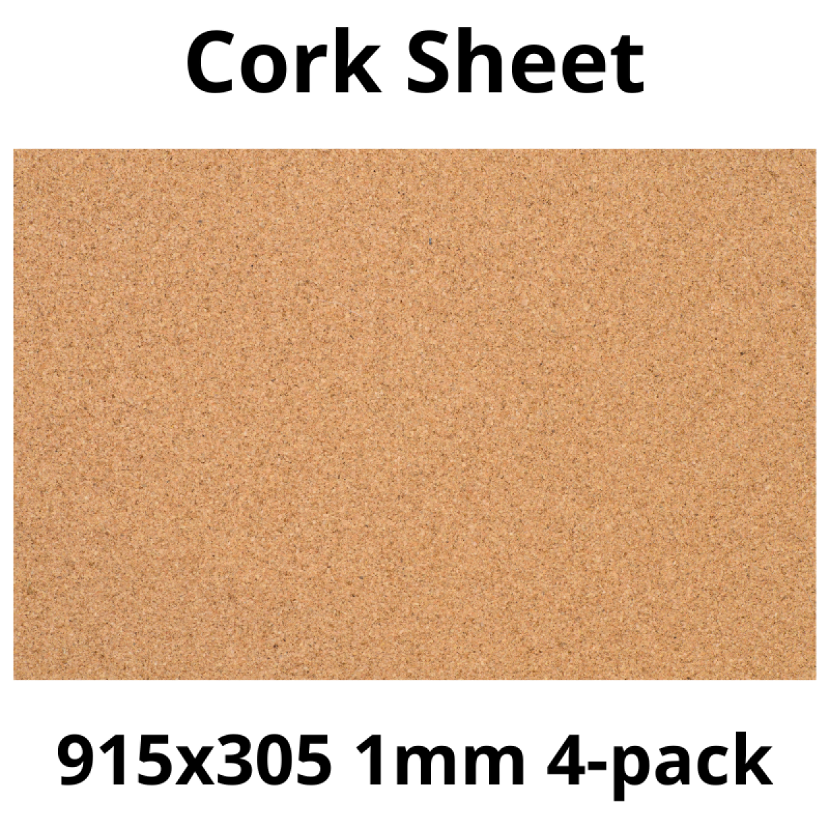 Cork Sheets (Pack of 4) 915x305mm, 1mm—DIY Décor, Craft & Fix Stuff