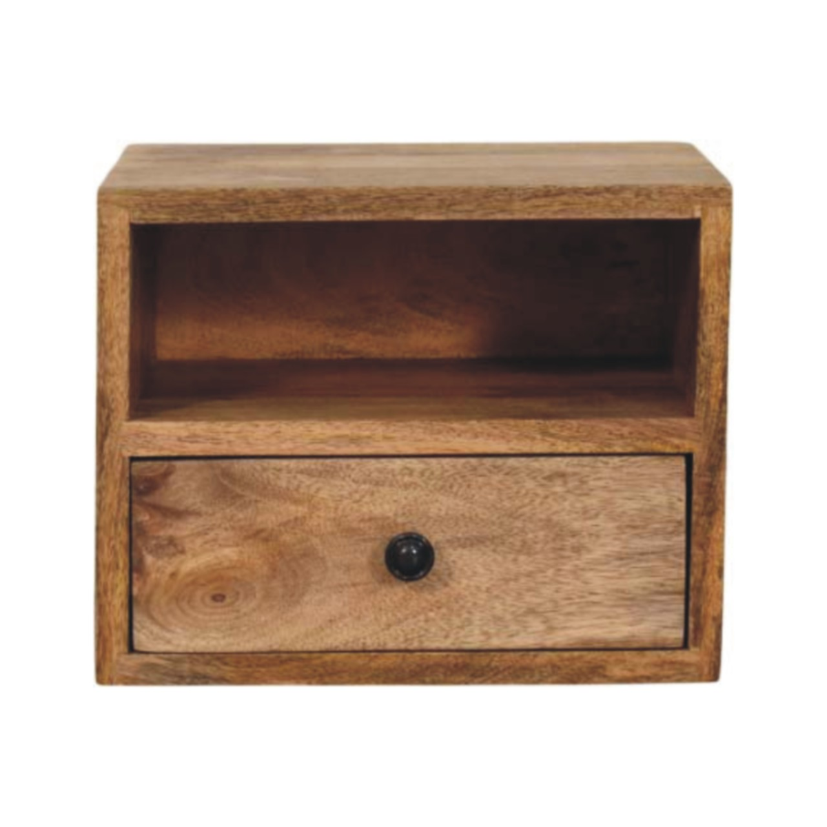 Artisan Furniture Solis 1-Drawer Wall Mounted Nightstand, Oak-ish, Brown