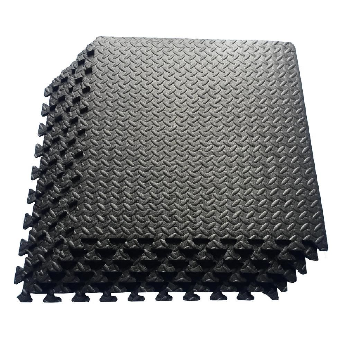 1 Pack Leaf Pattern Foam Mat 60x60 - Black