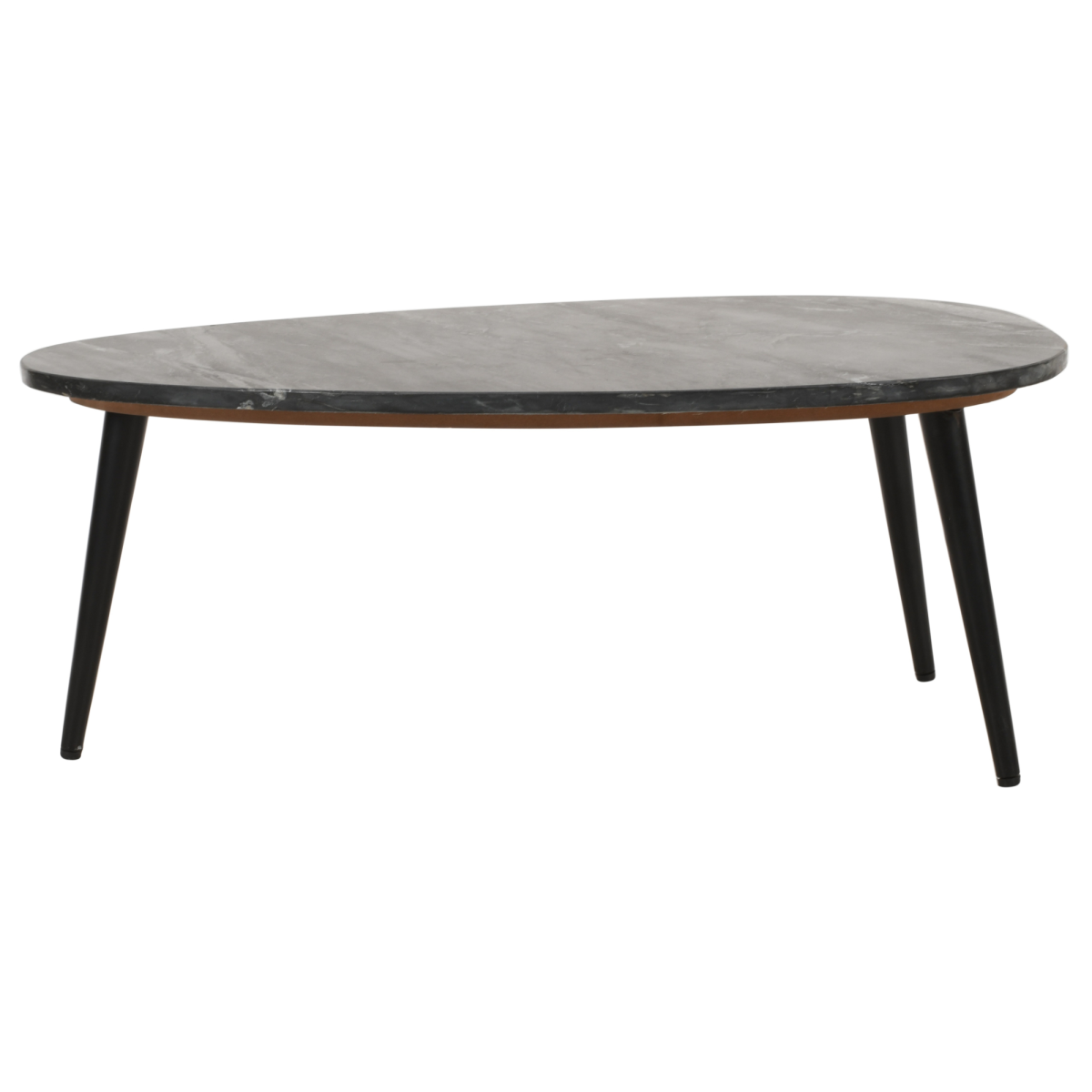 Opal Coffee Table with Black Marble Top & Metal Legs