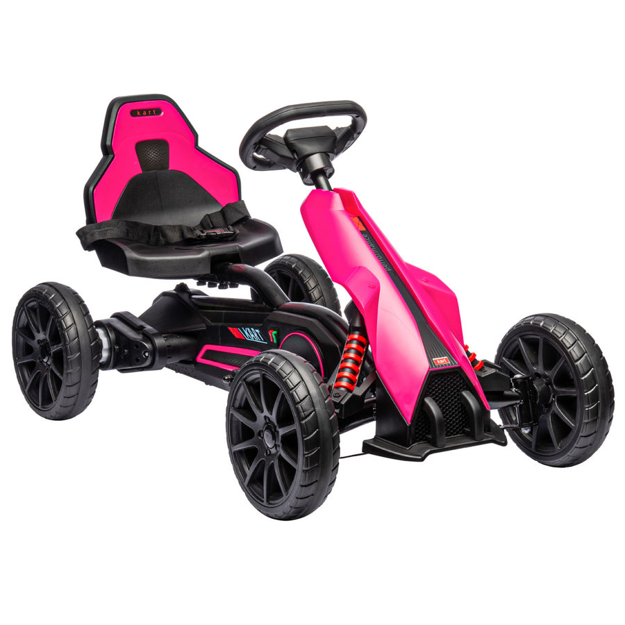 HOMCOM 12V Electric Go Kart with Forward/Reverse, 2 Speeds, Pink