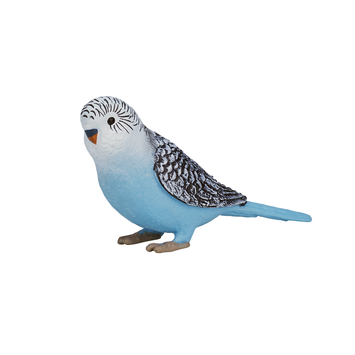 Blue Budgerigar Toy Realistic Exotic Bird Figurine