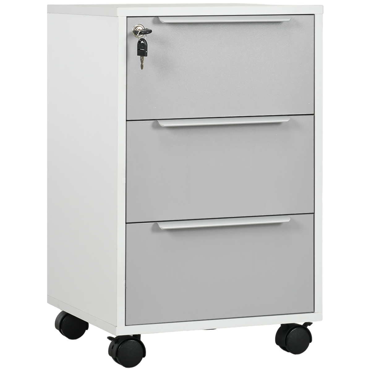 3-Drawer Locking File Cabinet on Wheels