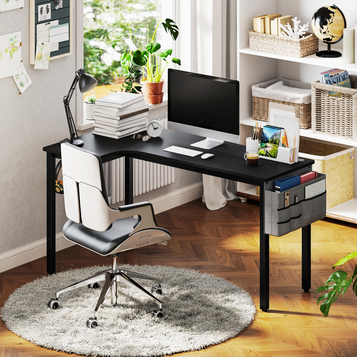 L Shaped Computer Desk, Black