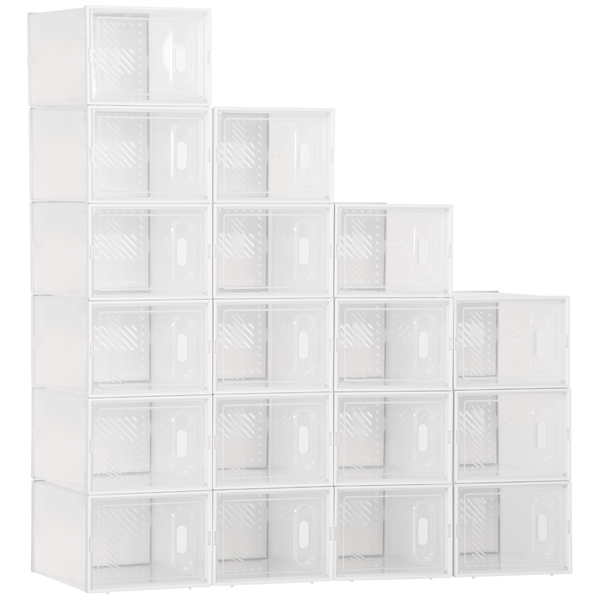 18PCS Clear Shoe Box, Plastic, UK/EU Size 8.5/43, 25 x 35 x 19cm
