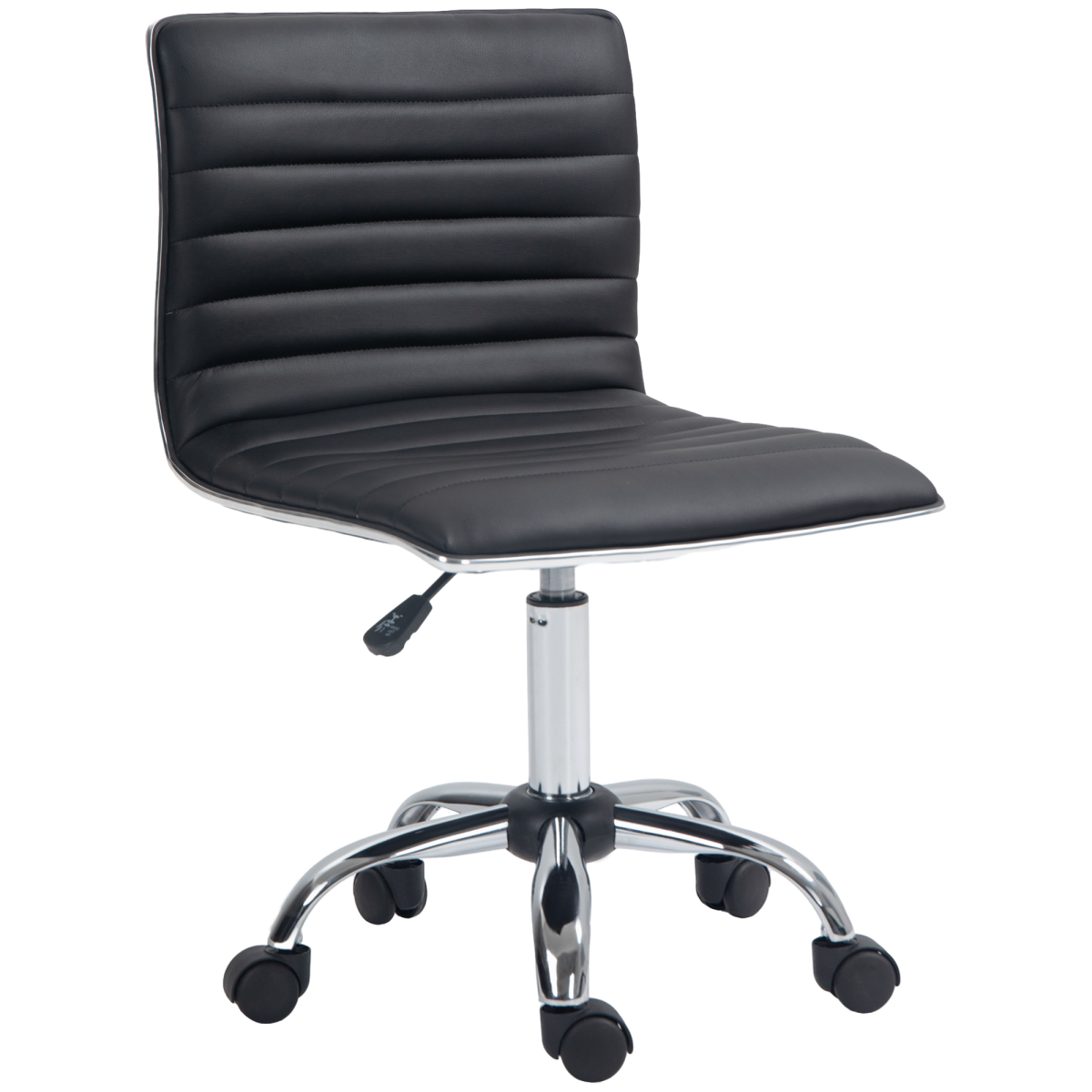 HOMCOM Armless Mid-Back Adjustable Office Chair with 360 Swivel, Black