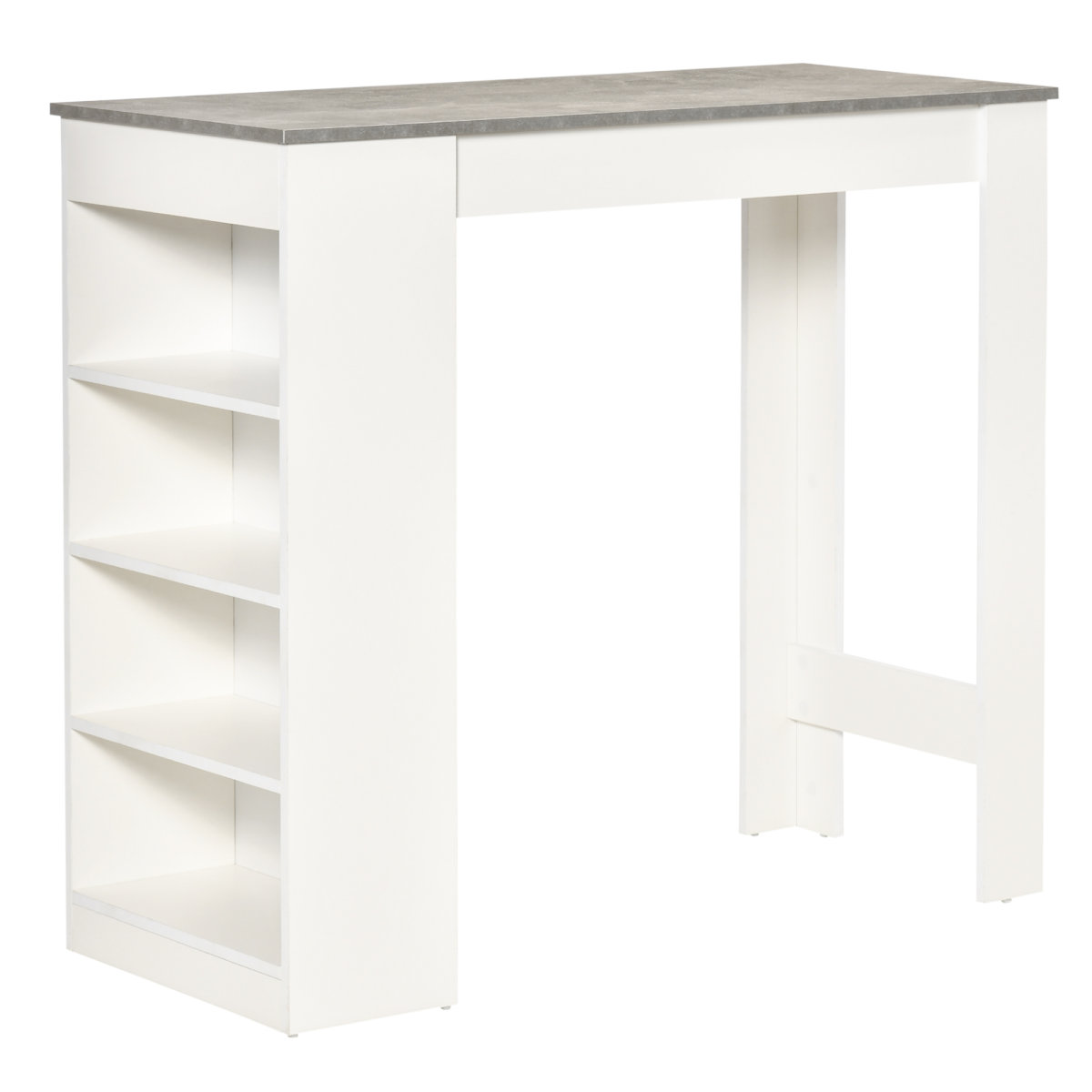 HOMCOM Bar Table with 4-Tier Shelf Grey