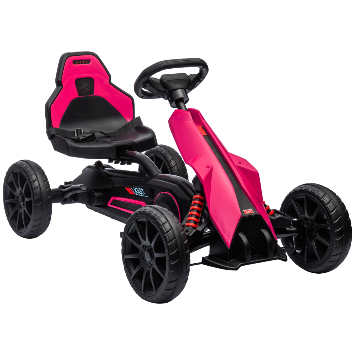 HOMCOM Children Pedal Go Kart with Adjustable Seat and Handbrake, Pink