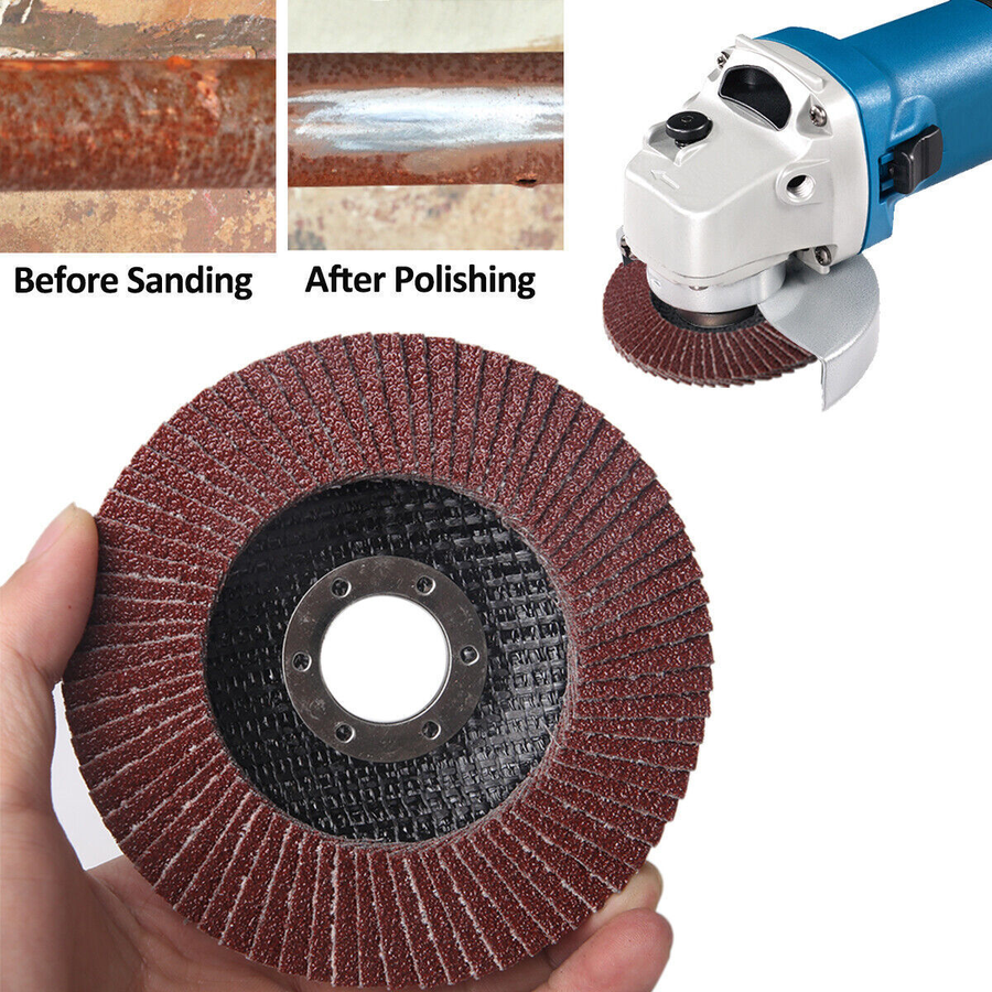 15 Pack 115mm 60 Grit Flap Discs for 4.5-inch Angle Grinders