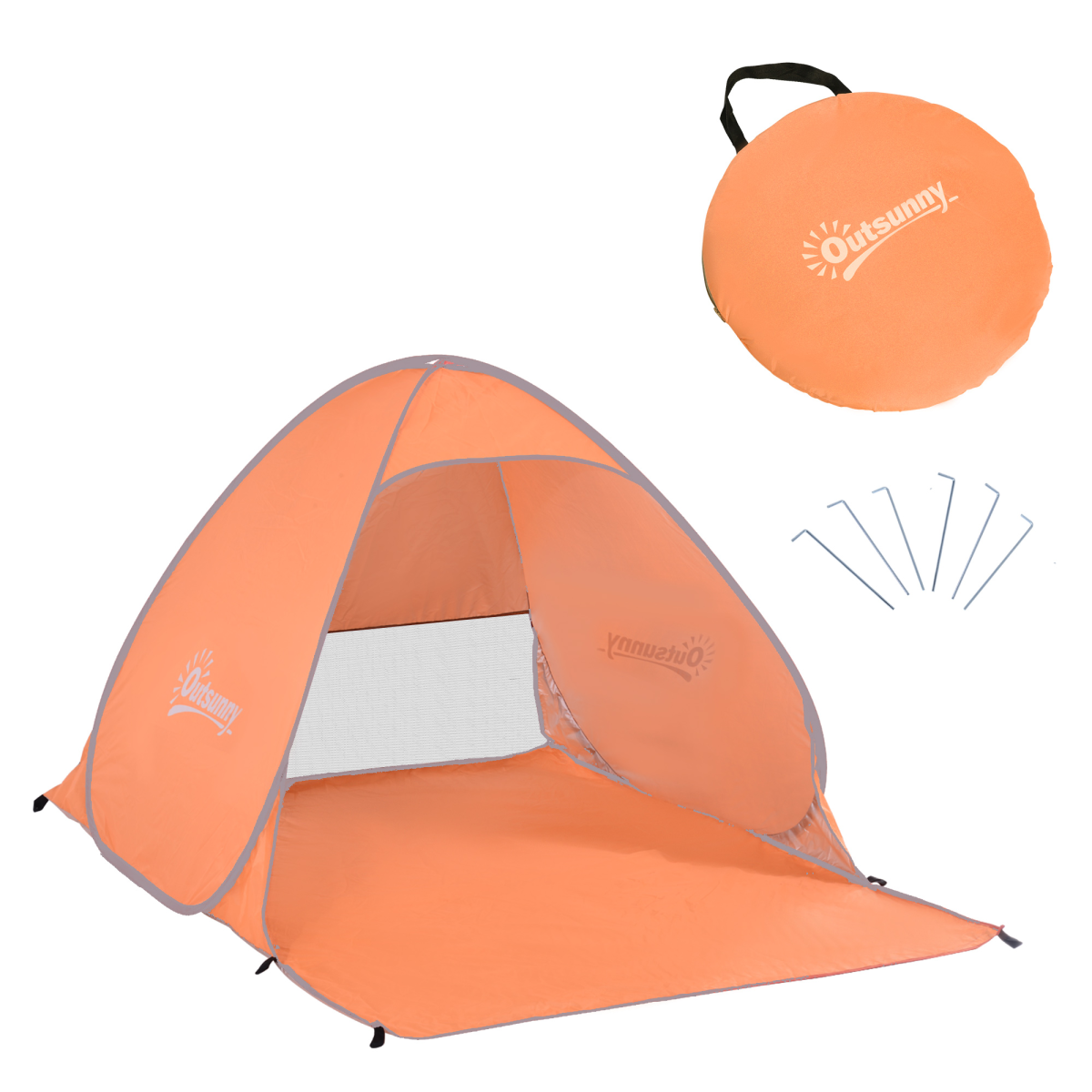 Beach Tent Instant Camping Pop Up Tent Sun Shade Shelter, Orange
