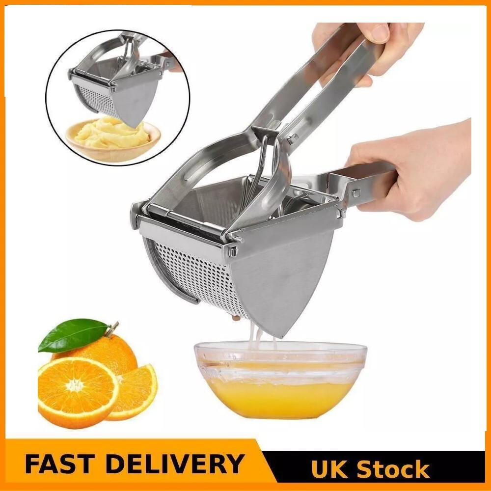 Heavy Duty Steel Potato Ricer Puree Masher Juicer Vegetable Fruit Press Maker