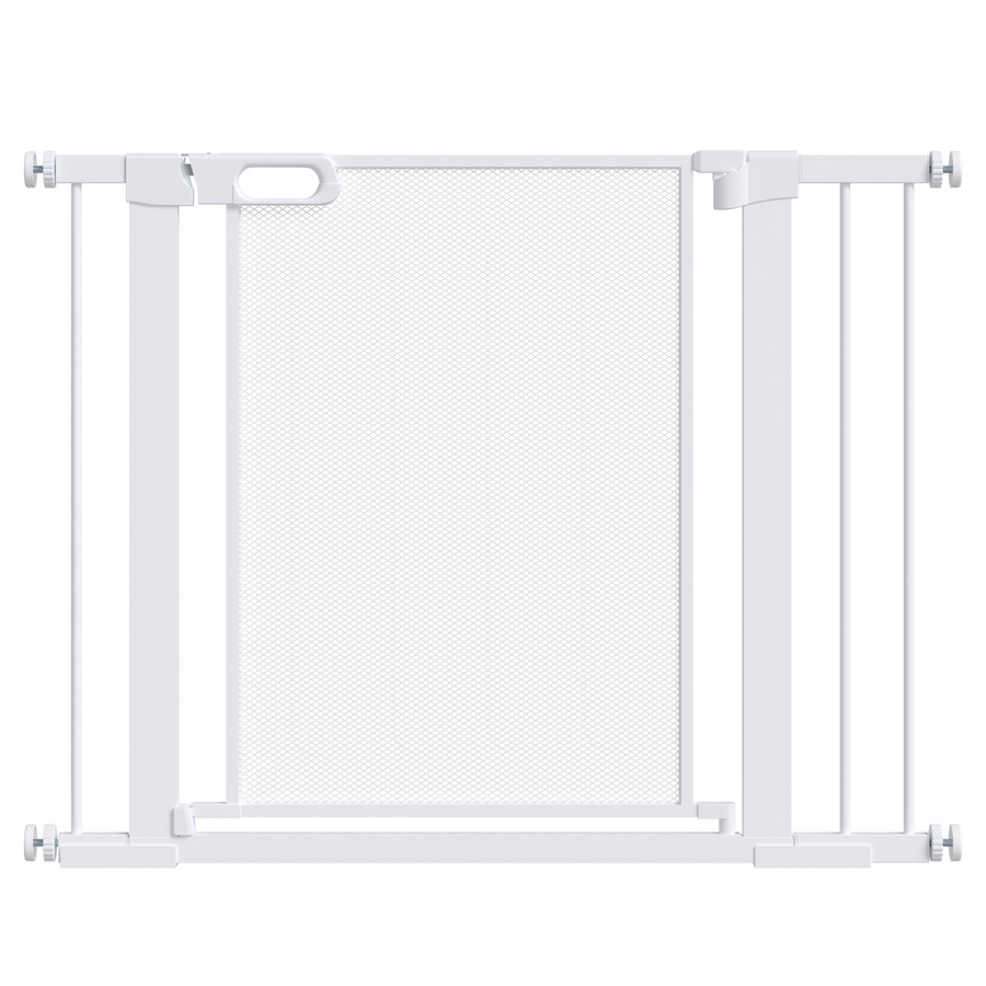Pressure Fit Safety Gate for Doors, Dog Gate Auto Close, 75-103 cm White PawHut
