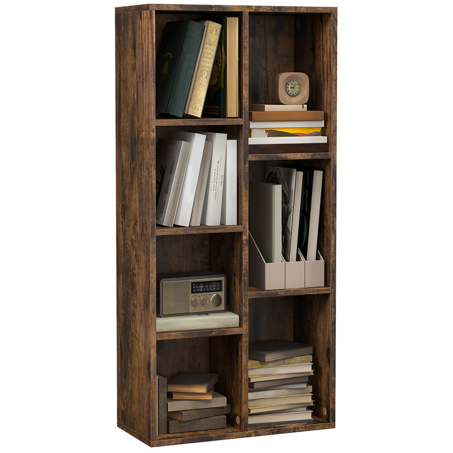 Bookcase Industrial Display Cabinet Cube Storage Rustic Brown
