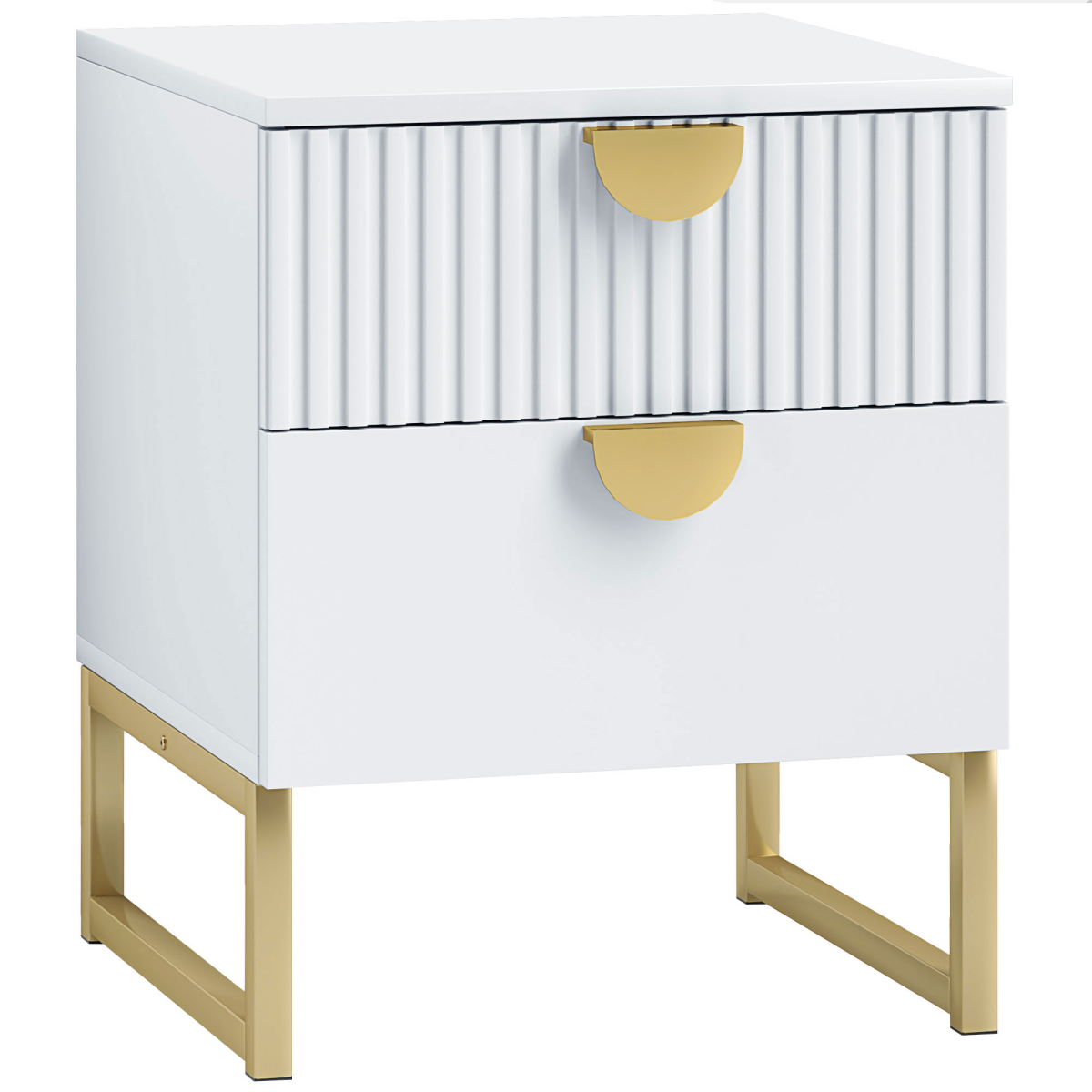 HOMCOM Bedside Table with 2 Drawers, White