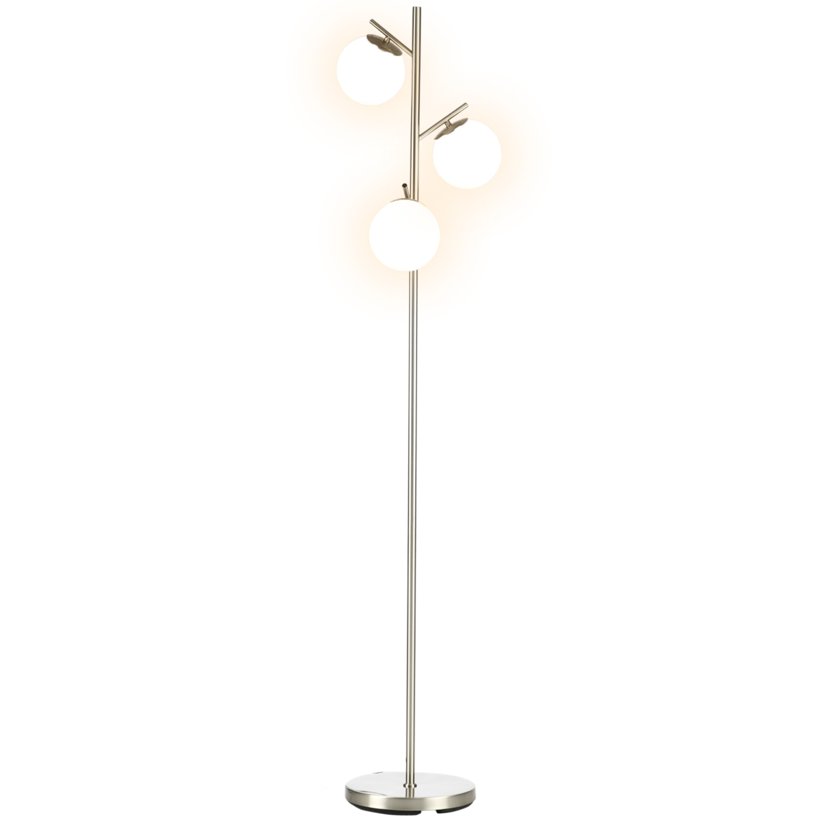 Modern Floor Lamp for Living Room Bedroom, 3-Light Tree Standing Lamp, Silver